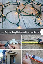 How To Hang Christmas Lights On Stucco Hunker Hanging Christmas Lights Christmas Hanging Decorations Christmas House Lights