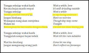 Dmaj7 bm7 tunggu sekejap wahai kasih, em em(maj7) em7 b7 kerana hujan masih renyai c#7 em7 bm7 a7 belum puas ku bercumbu dengan dinda. P Ramlee Was Labeled Explicit On Spotify We Looked At His Lyrics To See How Dirty They Really Are