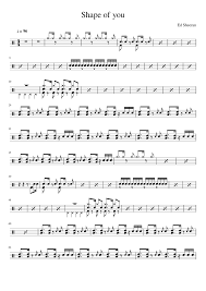 shape of you drum sheet music for percussion download free