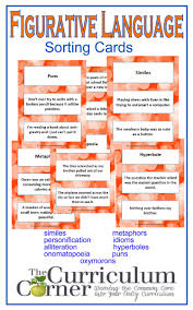 Figurative Language Cards Teaching Figurative Language Figurative Language Figurative Language Activity