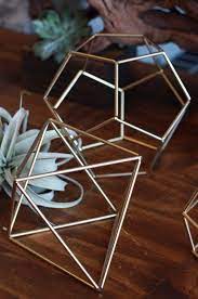 Maybe you would like to learn more about one of these? Love These Gold Geometric Prisms For Tabletop Decor Perfect For A Modern Wedding Table Top Decor Geometric Decor Geometric