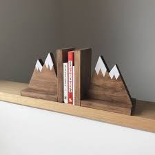 Mountain Peak Book Ends Woodland Nursery Decor Stained Wooden Bookends Bookends For Kids Mountain Book Ends Hike Decor Mountain Decor Wooden Bookends Book Decor