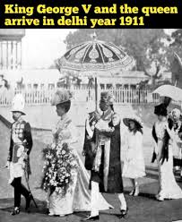King George V and the Queen arrive in Delhi in 1911. Tarikh-i Hind تاریخِ ھند
