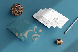 Elegant Business Card Mockup In Blue Floor In 2020 Business Card Mock Up Elegant Business Cards Business Cards