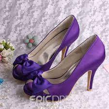 Ericdress Beautiful Satin Bowknot High Heel Prom Shoes Purple High Heels Wedding Shoes Comfortable Jimmy Choo Heels