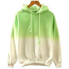 Light Green Ombre Long Sleeve Hooded Sweatshirt Hooded Sweatshirts Green Ombre Sweatshirts