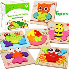 Children & kids love them. Apfity Wooden Jigsaw Puzzles 6 Pack Baby Puzzles 12 18 Months Toddler Educational Toys For 1 2 3 Year Old Boy Girl Animal Puzzles For Kids Age 2 4 Learning Toys Buy Online At