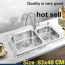 Check spelling or type a new query. Free Shipping Standard Kitchen Double Groove Sink Big Durable 304 Food Grade Stainless Steel Wash The Dishes Hot Sell 83x48 Cm Double Sink Kitchen Big Sinkdouble Kitchen Sink Aliexpress