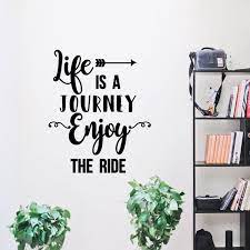 Inspirational Wall Quote Decal Life Is A Journey Enjoy The Etsy Inspirational Wall Quotes Wall Decal Quotes Inspirational Wall Quotes Decals