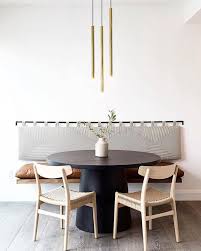 This Breakfast Nook Might Just Be Everything That Floating Leather Bench And Back Cushion Is Gorgeous Dining Room Sofa Trendy Dining Room Dining Nook