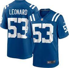 Nike Men S Indianapolis Colts Darius Leonard 53 Blue Game Jersey Dick S Sporting Goods
