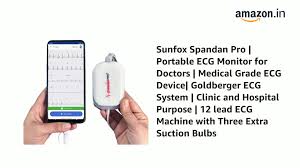 Sunfox Spandan Pro 12 लीड ईसीजी मशीन | डॉक्टरों के लिए पोर्टेबल ईसीजी  मॉनिटर | मेडिकल ग्रेड ईसीजी डिवाइस | गोल्डबर्गर सिस्टम | क्लिनिक और अस्पताल  के ...