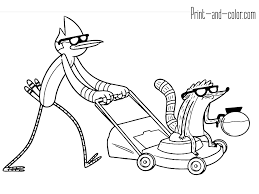 Learn about famous firsts in october with these free october printables. Regular Show Coloring 3 Mordecai Rigby Lawn Mower Regular Show To Color 1200x900 Wallpaper Teahub Io