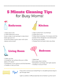 5 Minute Cleaning Tips For Busy Moms Cleaning Hacks House Cleaning Checklist Clean House
