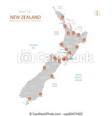 Thailand, australia, france, united states New Zealand Map With Administrative Divisions Stylized Vector New Zealand Map Showing Big Cities Capital Wellington Canstock