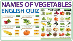 Vegetables English Vocabulary List And Chart With Photos