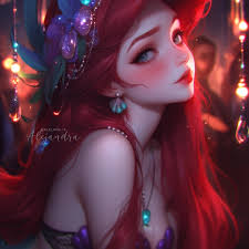 Appreciation post for Ariel—her flowing red hair, kind eyes, and  adventurous spirit are pure magic. Which Ariel moment is your  favorite?"🌊✨✨ AI-assisted creations, reimagined and edited by me. Inspired  by beloved Disney
