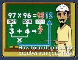 How To Multiply Big Numbers In Your Head Math Tricks Math 100 Life Hacks