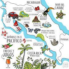 Pin By Amber Mooney On Visual Thinking Illustrated Map Costa Rica Travel Costa Rica Map