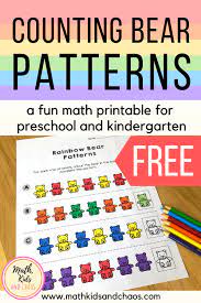 Brown bear color matching printable for toddlers. Rainbow Bear Patterns Free Printable Math Kids And Chaos