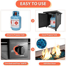 Replace outdated lava rock or gas logs for a modern and sophisticated look with the onlyfire fire glass. Buy Avawing Propane Fire Pit Table 42 Inch 60 000 Btu Gas Firepits W Ceramic Tabletop With Waterproof Cover Glass Wind Guard Tempered Glass Beads Protective Cover Online In Vietnam B08gsdfs67