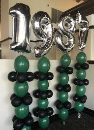 Black And Silver Party Decorations Ideas High School Reunion Ideas Graduation Ideas Link Balloon Designs Milar Balloon Desig School Reunion Decorations High School Reunion High School Class Reunion