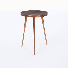 Tripod Side Table Antique Brass Copper Side Table Rustic Side Table Oval Coffee Tables
