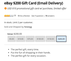 Buy a $200 ebay gift card at newegg.com and receive a $10 newegg promotional code free. Sold Out Buy 200 Ebay Gift Card And Get 10 Newegg Card Free Doctor Of Credit