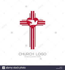 Pfingsten gilt als geburtstag der kirche und es wird die entsendung des heiligen geistes gefeiert. Logo Der Kirche Christliche Symbole Das Kreuz Des Herrn Und Erloser Jesus Christus Das Herz Und Der Heilige Geist Ist Eine Taube Stock Vektorgrafik Alamy