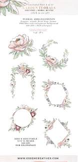 Garden Floral Watercolor Flowers Clipart Boho Rustic