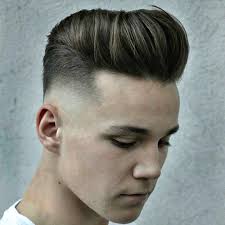 1.3 comb over clasico sobre pompadour con degradado en forma; Pin On Gg