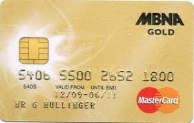 Mbna europe bank ltd in chester. Bank Card Mbna Gold Mbna Europe Bank Ireland Col Ie Mc 0006 01