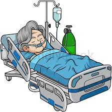 Old Woman In Hospital Bed Cartoon Clipart Vector Friendlystock Kartun Animasi Seni