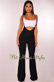 Black White And Royal Blue Outfits Mahogany Bandage Strapless Buckle Strappy Back Jumpsuit White Suspenders Royal Blue Maxi Dress Black Suspenders