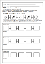 Damien Kee Home Nxt On Brick Programming Worksheet Worksheets Step Program Makerspace