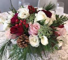 Not sure how to style florals at your wedding? Christmas Wedding Floral Centerpieces Jeri Solomon Floral Design