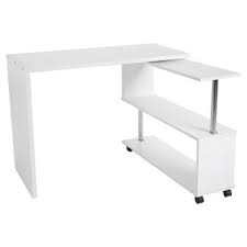 Bureau homcom bureau d'angle bureau droit modulable 2 en 1 bureau informatique tiroirs x 3 + 2 niches mdf blanc. Bureau D Angle Bureau Informatique En Bois Avec Bibliotheque Blanc Achat Prix Fnac