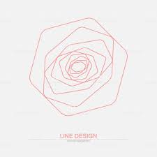 Abstract Geometric Rose Vector Line Art Based On Simple Shapes Line Art Design Abstract Line Art Geometric Rose