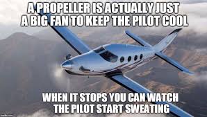 A Propeller Is Just A Big Fan To Keep The Pilot Cool When It Stops You Can See The Pilot Start Sweating Pilot Humor Funny Pictures Fun Facts