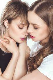 Portrait Of Seductive Young Lesbian Couple Hugging Stock Photo, Picture and  Royalty Free Image. Image 82837703.