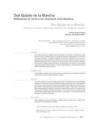 Dom quixote de miguel de. Pdf Don Quijote De La Mancha Reflexiones En Torno A Las Relaciones Cine Literatura