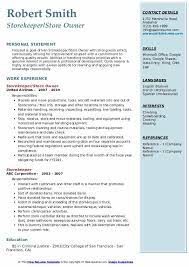 That is why we developed this template. Storekeeper Resume Samples Qwikresume