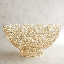 Golden Bowl With Crystals Vases Decor Crystal Bowls Glass Ceramic