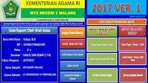 Ujian akhir madrasah berstandar nasional (uambn) a. Aplikasi Raport Madrasah Tsanawiyah Kurikulum 2013 Terbaru Revisi 2017 Format Excel