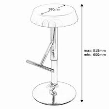 Adjustable from counter height of 23.6 to 32.1 bar height. Bottle Top Bar Stool Silver Drinkstuff