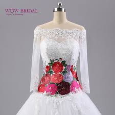 White wedding dress with colored flowers. White Wedding Dress With Colored Flowers Off 70 Buy