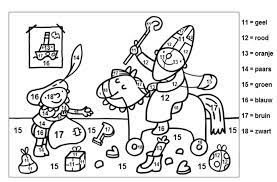 Kleurplaten Met Cijfers 11 T M 18 Sinterklaas Knutselen Sinterklaas Thema