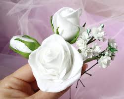 White rose floral hair clip set/ traditional/ bridal/ wedding hair accessories/ bridesmaid bobby pin/ wedding flower clips f014. Accessories White Rose Hair Pins Gypsophila Bridal Hair Flower Flower Accessories Real Touch Flower White Wedding Bridesmaid Small Flowers Prom Hair Hair Accessories
