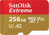 Extreme 256GB microSD UHS-I Card with Adapter - 160MB/s U3 A2 Sandisk