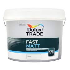We love using darker tile shades on floors and feature walls and lighter tones on the walls for an interesting, contrasting combination. Dulux Trade Fast Matt White 10l